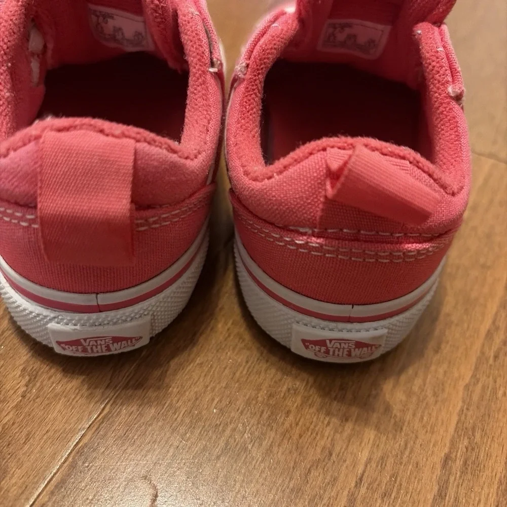 Vans Toddler Ward Pink Slip-On Canvas Skate Shoes Size 7 EUC